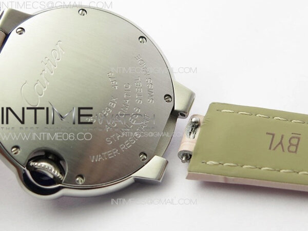 Ballon Bleu 33mm SS K3F 1:1 Best Edition Pink Textured Dial on Pink Leather Strap A076 – Bild 20