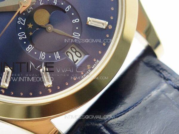 Annual Calendar Moonphase 5396 RG PPF 1:1 Best Edition Blue Dial T Crystal Markers on Blue Leather Strap A324 – Bild 6