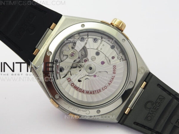 Constellation 41mm YG/Black Ceramic Bezel VSF 1:1 Best Edition Silver Dial on Black Gummy Strap A8900 – Bild 20