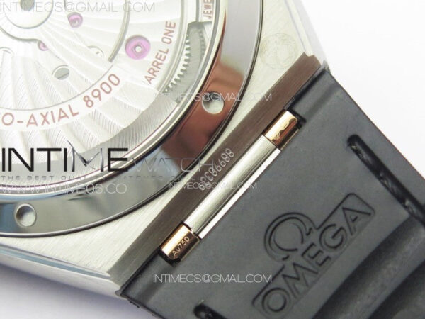 Constellation 41mm YG/Black Ceramic Bezel VSF 1:1 Best Edition Silver Dial on Black Gummy Strap A8900 – Bild 21