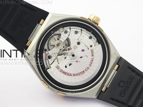 Constellation 41mm YG/Black Ceramic Bezel VSF 1:1 Best Edition Silver Dial on Black Gummy Strap A8900 – Bild 24