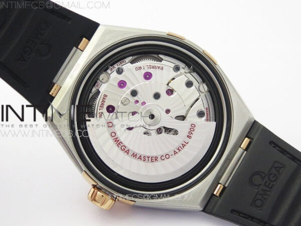 Constellation 41mm YG/Black Ceramic Bezel VSF 1:1 Best Edition Silver Dial on Black Gummy Strap A8900 – Bild 25