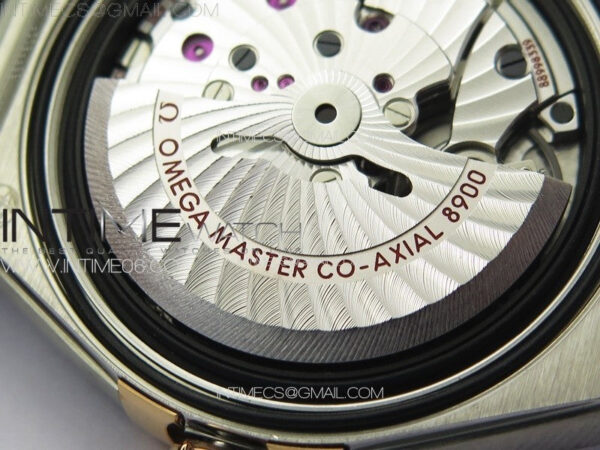 Constellation 41mm YG/Black Ceramic Bezel VSF 1:1 Best Edition Silver Dial on Black Gummy Strap A8900 – Bild 26
