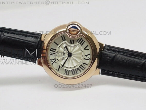 Ballon Bleu 28mm Ladies RG Case White Textured Dial on Brown Leather Ronda Quartz – Bild 2