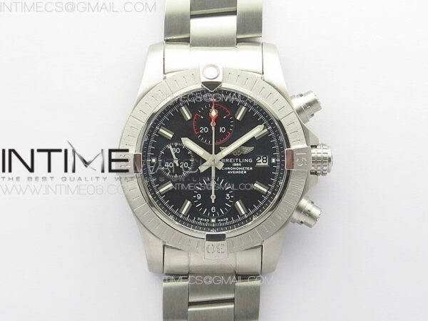 Avenger Chrono SS Red Second hand B50 Black Dial on SS Bracelet A7750