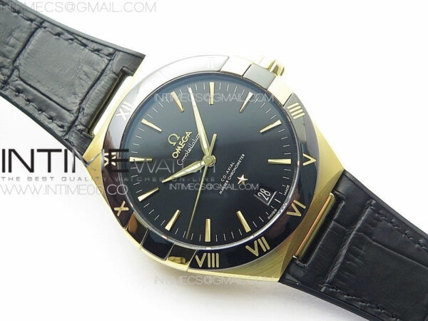 Constellation 41mm YG/Black Ceramic Bezel VSF 1:1 Best Edition Black Dial on Black Gummy Strap A8900 – Bild 2