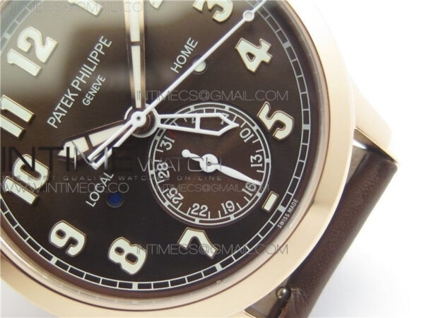 Calatrava 5524 RG Pilot Travel Time GRF Brown Dial on Brown Leather Strap MIYOTA 9015 – Bild 5