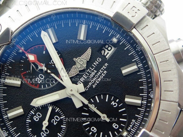 Avenger Chrono SS Red Second hand B50 Black Dial on SS Bracelet A7750 – Bild 5