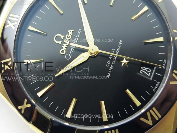 Constellation 41mm YG/Black Ceramic Bezel VSF 1:1 Best Edition Black Dial on Black Gummy Strap A8900 – Bild 6
