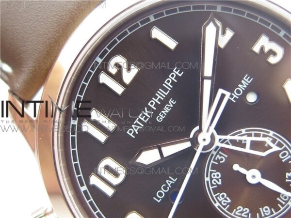 Calatrava 5524 RG Pilot Travel Time GRF Brown Dial on Brown Leather Strap MIYOTA 9015 – Bild 7