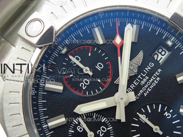 Avenger Chrono SS Red Second hand B50 Black Dial on SS Bracelet A7750 – Bild 8