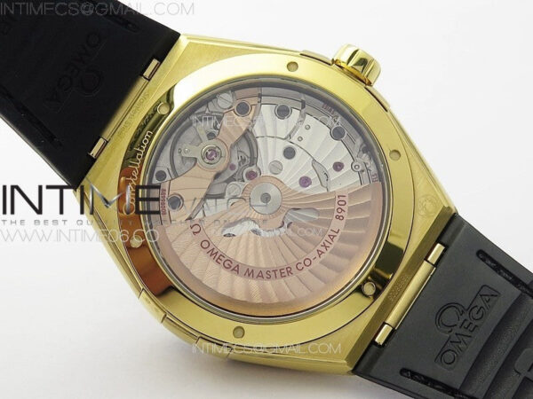 Constellation 41mm YG/Black Ceramic Bezel VSF 1:1 Best Edition Black Dial on Black Gummy Strap A8900 – Bild 18
