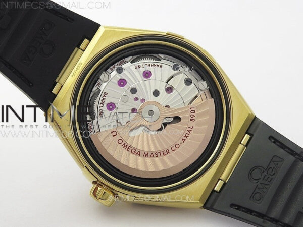 Constellation 41mm YG/Black Ceramic Bezel VSF 1:1 Best Edition Black Dial on Black Gummy Strap A8900 – Bild 23