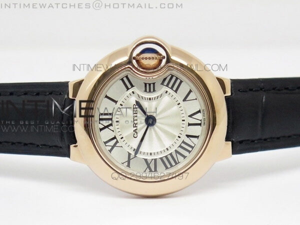 Ballon Bleu 28mm Ladies RG Case White Textured Dial on Brown Leather Ronda Quartz – Bild 3