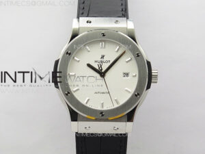 Classic Fusion 42mm SS APSF 1:1 Best Edition White Dial On Gummy Strap A2892