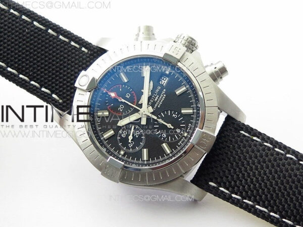 Avenger Chrono SS Red Second hand B50 Black Dial on Black Nylon Strap A7750 – Bild 2