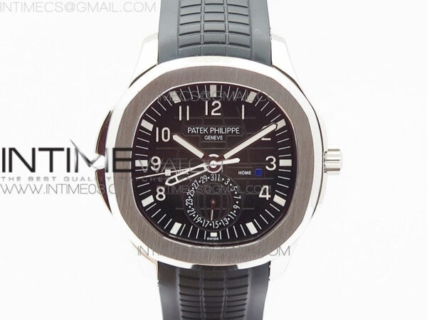 Aquanaut Jumbo 5164A SS Black Dial on Black Rubber Strap 324SC – Bild 2