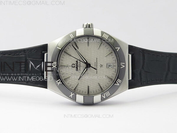 Constellation 41mm SS/Black Ceramic Bezel VSF 1:1 Best Edition Silver Dial on Black Gummy Strap A8900 – Bild 3