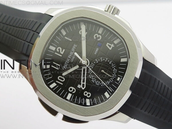 Aquanaut Jumbo 5164A SS Black Dial on Black Rubber Strap 324SC – Bild 3
