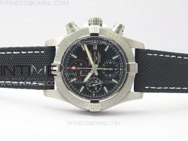 Avenger Chrono SS Red Second hand B50 Black Dial on Black Nylon Strap A7750 – Bild 3