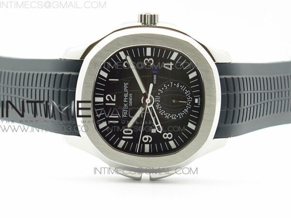 Aquanaut Jumbo 5164A SS Black Dial on Black Rubber Strap 324SC – Bild 4