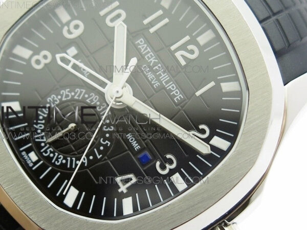 Aquanaut Jumbo 5164A SS Black Dial on Black Rubber Strap 324SC – Bild 5