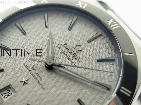 Constellation 41mm SS/Black Ceramic Bezel VSF 1:1 Best Edition Silver Dial on Black Gummy Strap A8900 – Bild 8