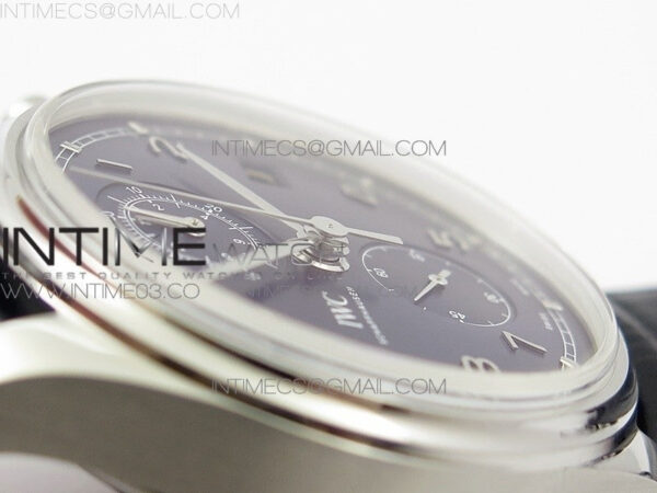 6Portugieser Chrono Classic 42 IW390406 ZF 1:1 Best Edition Blue Dial Blue Hand on Black Leather Strap A7750 – Bild 9