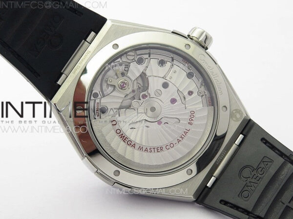 Constellation 41mm SS/Black Ceramic Bezel VSF 1:1 Best Edition Silver Dial on Black Gummy Strap A8900 – Bild 19