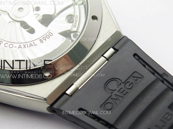 Constellation 41mm SS/Black Ceramic Bezel VSF 1:1 Best Edition Silver Dial on Black Gummy Strap A8900 – Bild 20
