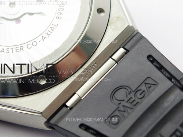 Constellation 41mm SS/Black Ceramic Bezel VSF 1:1 Best Edition Silver Dial on Black Gummy Strap A8900 – Bild 21