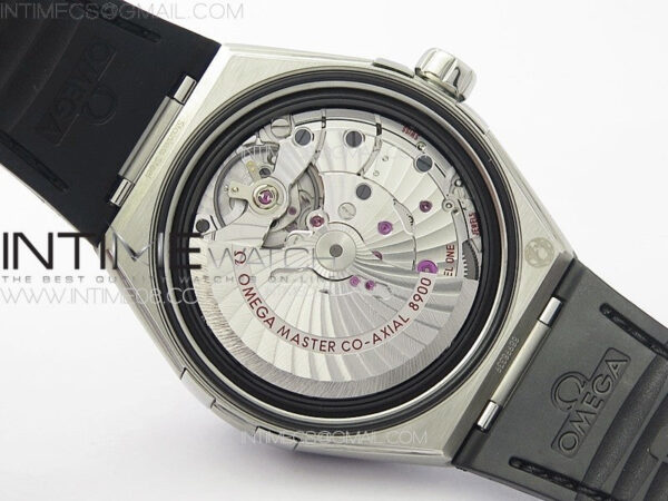 Constellation 41mm SS/Black Ceramic Bezel VSF 1:1 Best Edition Silver Dial on Black Gummy Strap A8900 – Bild 23