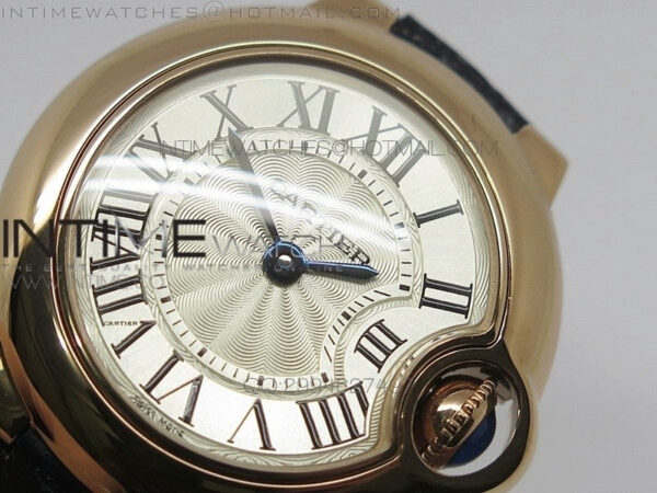 Ballon Bleu 28mm Ladies RG Case White Textured Dial on Brown Leather Ronda Quartz – Bild 4
