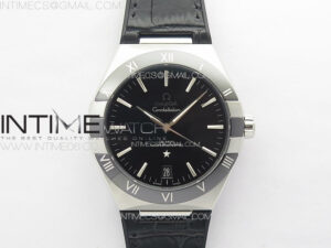 Constellation 41mm SS/Black Ceramic Bezel VSF 1:1 Best Edition Black Dial on Black Gummy Strap A8900
