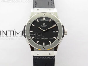 Classic Fusion 42mm SS APSF 1:1 Best Edition Black Dial On Gummy Strap A2892