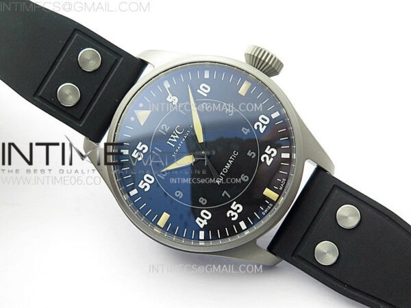 Big Pilot IW329701 SS M+F 1:1 Best Edition Black Dial on Black Rubber Strap SEIKO 8N-24 – Bild 2