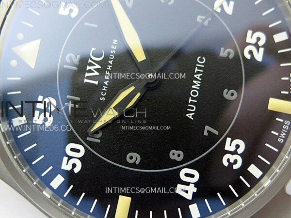 Big Pilot IW329701 SS M+F 1:1 Best Edition Black Dial on Black Rubber Strap SEIKO 8N-24 – Bild 6