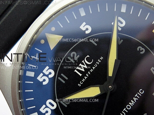 Big Pilot IW329701 SS M+F 1:1 Best Edition Black Dial on Black Rubber Strap SEIKO 8N-24 – Bild 7