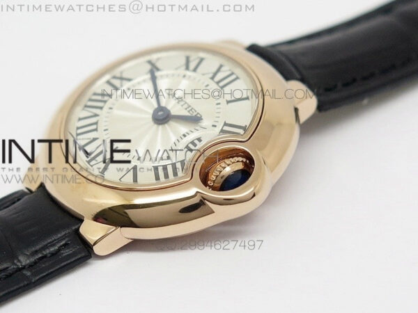 Ballon Bleu 28mm Ladies RG Case White Textured Dial on Brown Leather Ronda Quartz – Bild 5