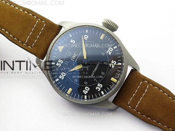 Big Pilot IW329701 Ti M+F 1:1 Best Edition Black Dial on Brown Leather Strap SEIKO 8N-24 – Bild 2
