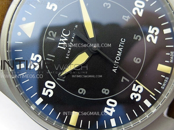 Big Pilot IW329701 Ti M+F 1:1 Best Edition Black Dial on Brown Leather Strap SEIKO 8N-24 – Bild 6