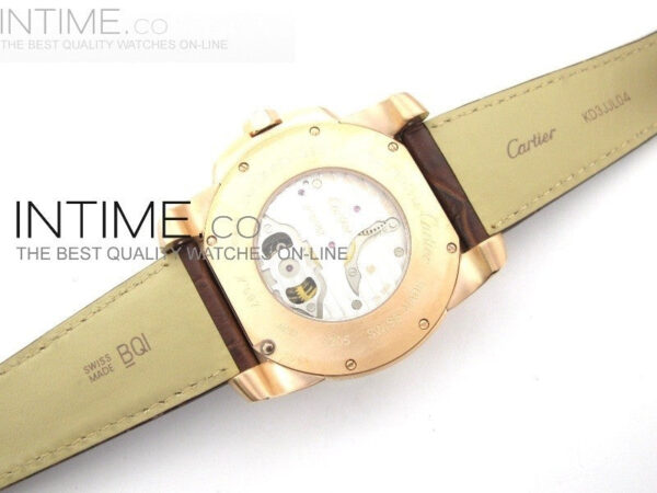 Calibre de RG Tourbillon White Dial on Brown Leather Strap – Bild 6
