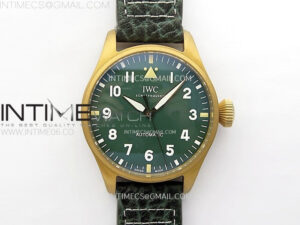 Big Pilot IW329702 Bronze M+F 1:1 Best Edition Green Dial On Brown Leather Strap SEIKO 8N-24