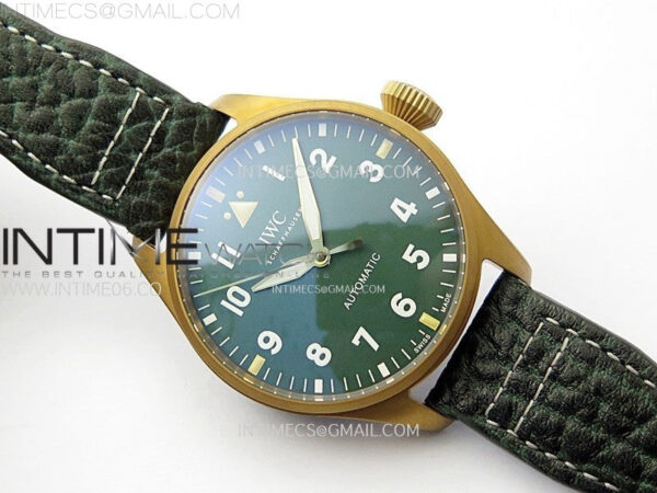 Big Pilot IW329702 Bronze M+F 1:1 Best Edition Green Dial On Brown Leather Strap SEIKO 8N-24 – Bild 2