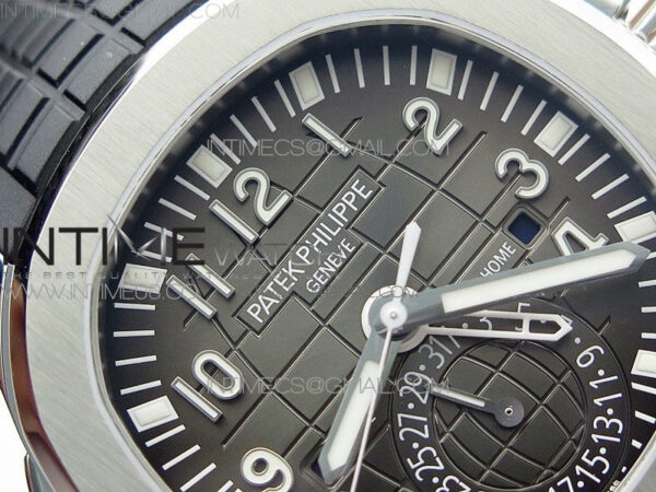 Aquanaut 5164A SS ZF 1:1 Best Edition Black Dial on Black Rubber Strap A324 – Bild 7