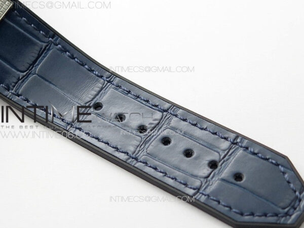 Classic Fusion 42mm SS Paved Diamonds Case And Bezel B50F Paved Diamonds Dial On Blue Gummy Strap A2892 – Bild 14