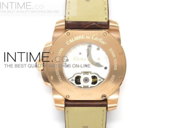 Calibre de RG Tourbillon White Dial on Brown Leather Strap – Bild 7