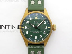 Big Pilot IW329702 Bronze M+F 1:1 Best Edition Green Dial on Green Rubber Strap SEIKO 8N-24