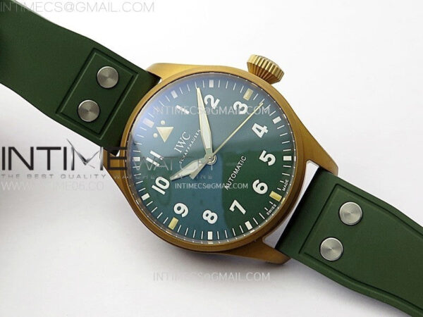 Big Pilot IW329702 Bronze M+F 1:1 Best Edition Green Dial on Green Rubber Strap SEIKO 8N-24 – Bild 2