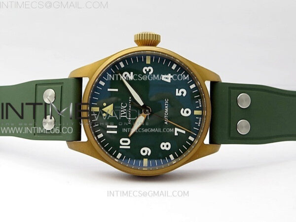 Big Pilot IW329702 Bronze M+F 1:1 Best Edition Green Dial on Green Rubber Strap SEIKO 8N-24 – Bild 3